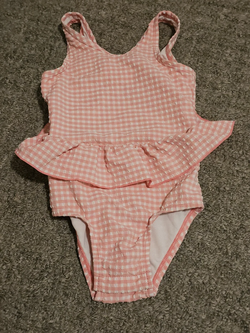 Cat & Jack Pink Gingham Ruffle One-Piece Swimsuit